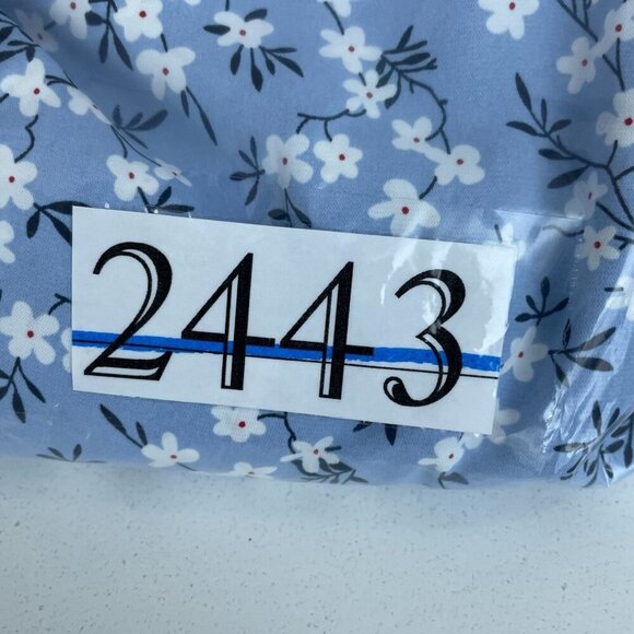 Mario Serrani Womens Blue Floral Print 3/4 Sleeve Blouse XXL NWT 2443 - Picture 8 of 9